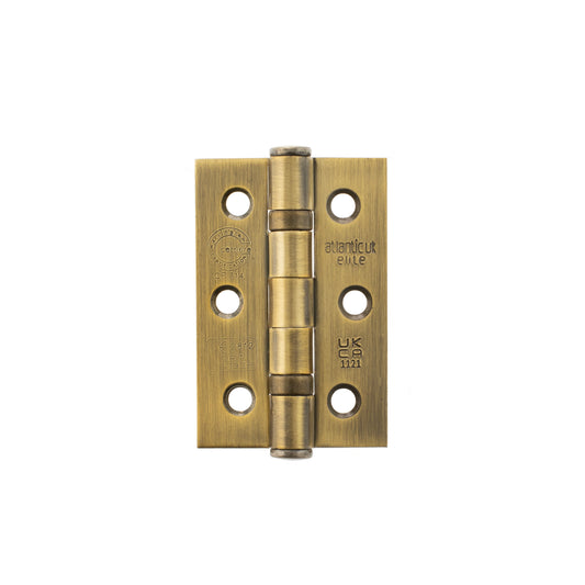 Atlantic Grade 7 Fire Rated 3 Inch Ball Bearing Hinges, Matt Antique Brass - A2H322MAB