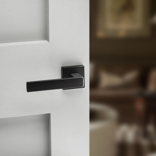 Atlantic UK Forme FMS254MB 'Asti' Matt Black Door Handles on Square Rose product image