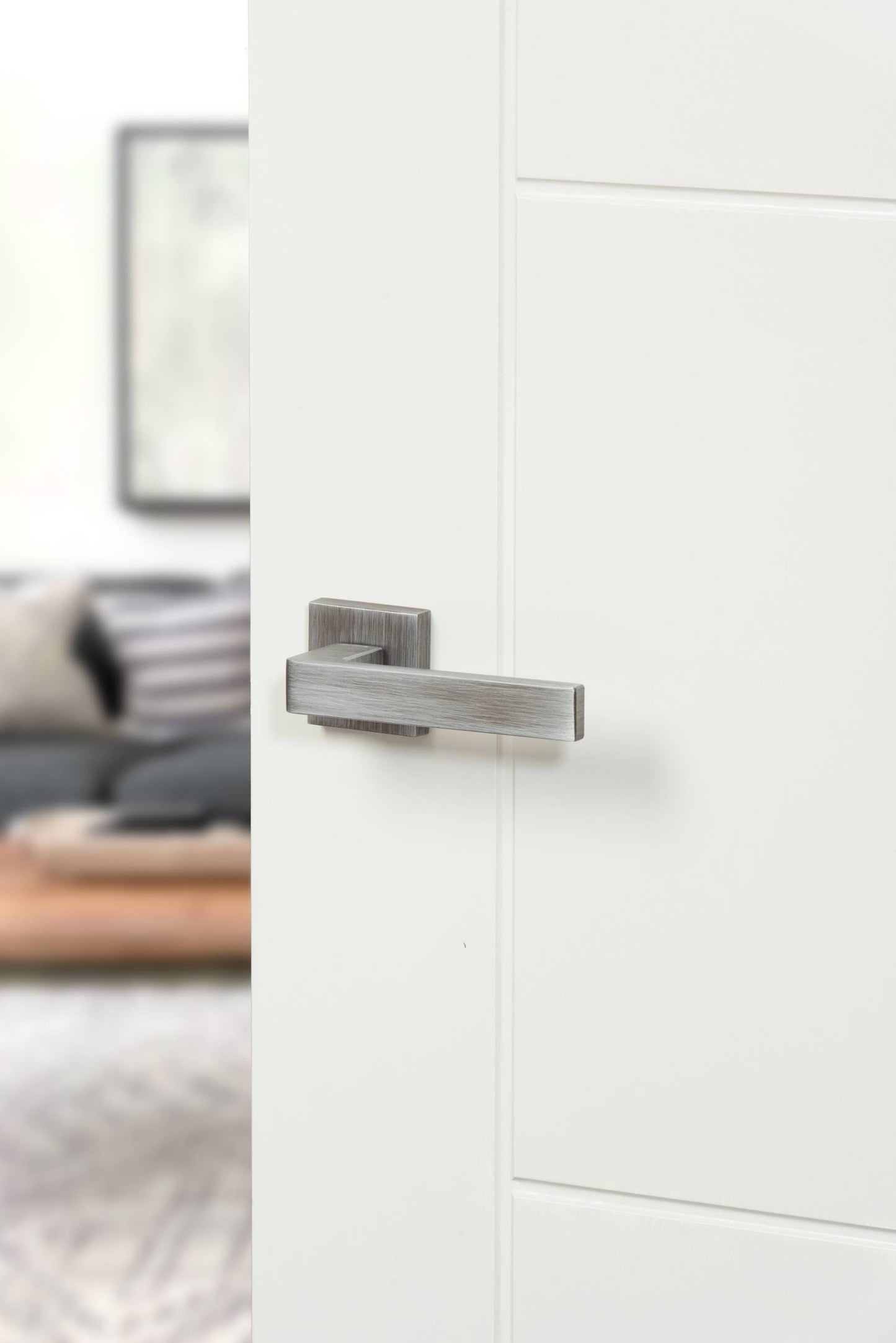 Atlantic UK Asti Forme Door Handles On Square Minimal Rose Urban Graphite - FMS254UG Matt Pewter product image