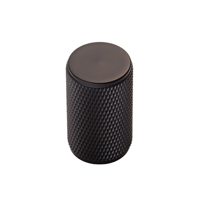 Cylindrical Knurled Cupboard Knob, 18mm