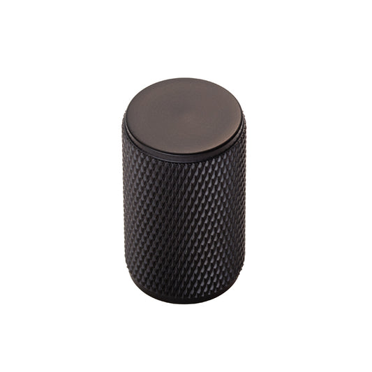Cylindrical Knurled Cupboard Knob, 18mm