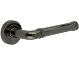 Frelan Hardware - Black Nickel 'Midtown' Knurled Door Handles - JV853BN