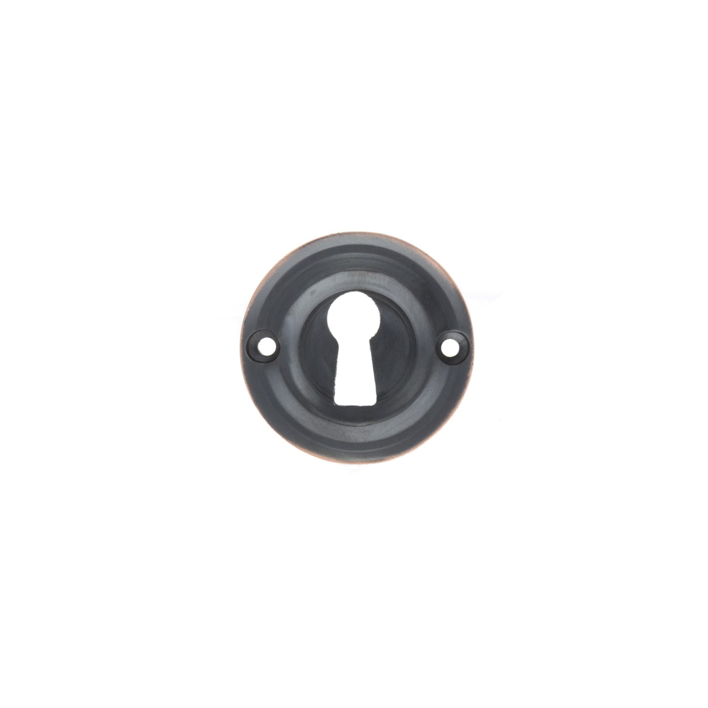 Atlantic Old English Solid Brass Open Key Hole Escutcheon, Antique Copper - OERKEAC