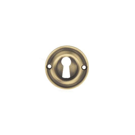 Atlantic Old English Solid Brass Open Key Hole Escutcheon, Matt Antique Brass - OERKEMAB