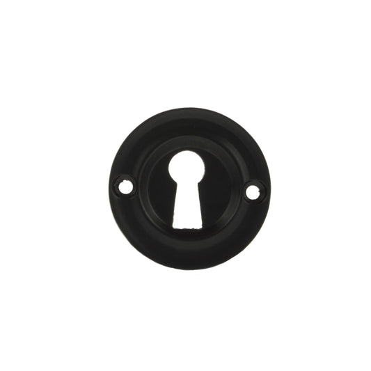 Atlantic Old English Solid Brass Open Key Hole Escutcheon, Matt Black - OERKEMB