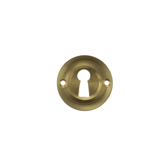Atlantic Old English Solid Brass Open Key Hole Escutcheon, Satin Brass - OERKESB
