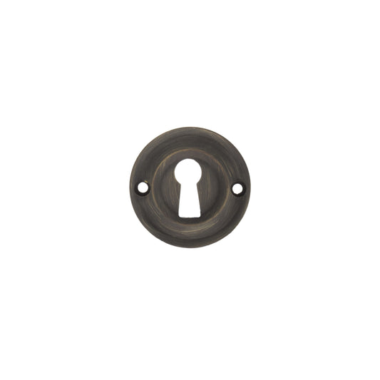 Atlantic Old English Solid Brass Open Key Hole Escutcheon, Urban Bronze - OERKEUB