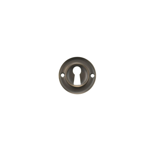 Atlantic Old English Solid Brass Open Key Hole Escutcheon, Urban Dark Bronze - OERKEUDB