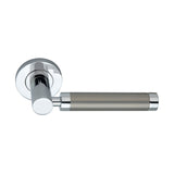 Modern Zest Lever Door Handle on Sprung Rose in dual tone finish, 134 mm lever length, part of the Spira Brass range, showcasing elegance and functionality for interior doors.
