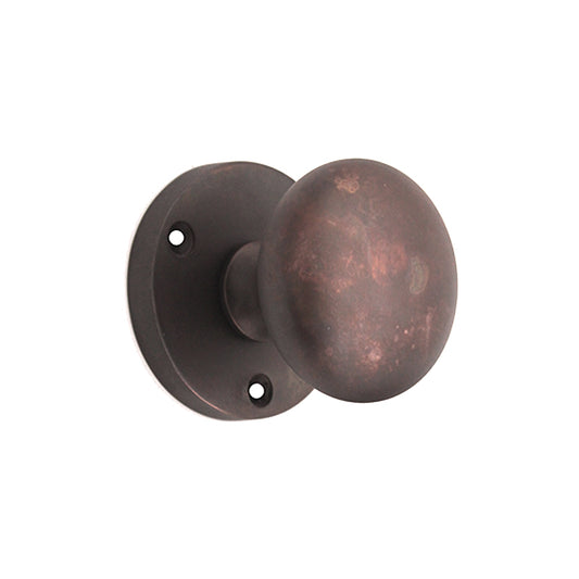 Victorian door knob in aged bronze, 55mm diameter, featuring a heavy-duty design by Spira Brass, perfect for adding classic elegance to interior spaces.