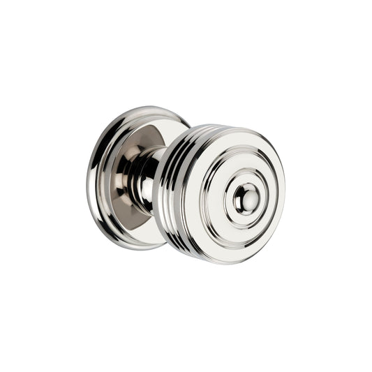 Carter Mortice/Rim Door Knob in polished nickel finish, 60mm size, made from solid brass for a stylish home upgrade.