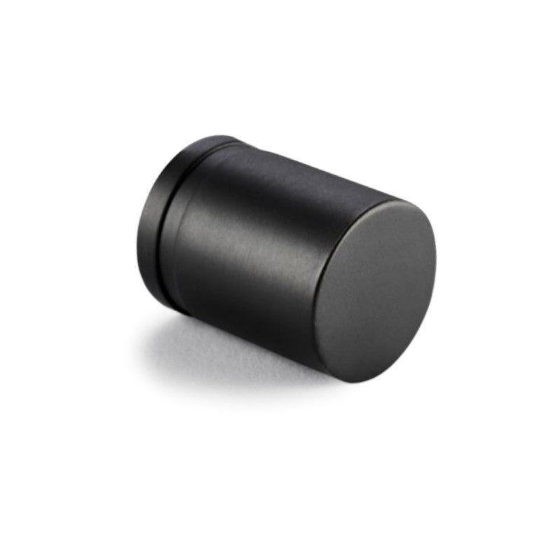 Cylinder Cupboard Pull in Gunmetal Grey with 26mm diameter, featuring a comfortable grip and modern design for cabinetry enhancement.