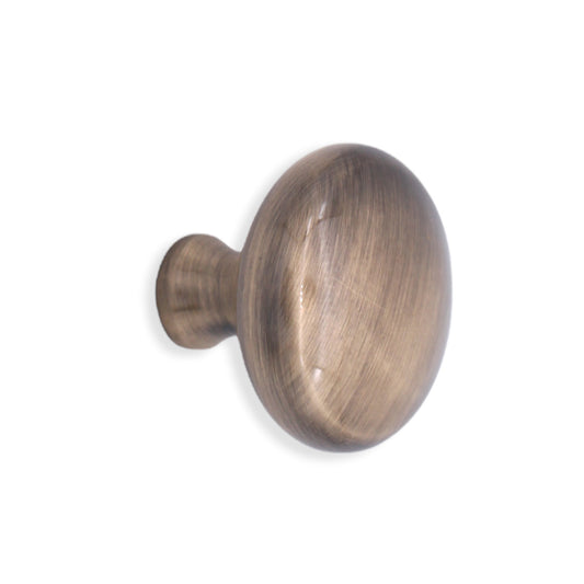 Mushroom 38mm Cupboard Knob in Antique Brass by Spira Brass, featuring an ergonomic design for enhanced functionality and a luxurious aesthetic.