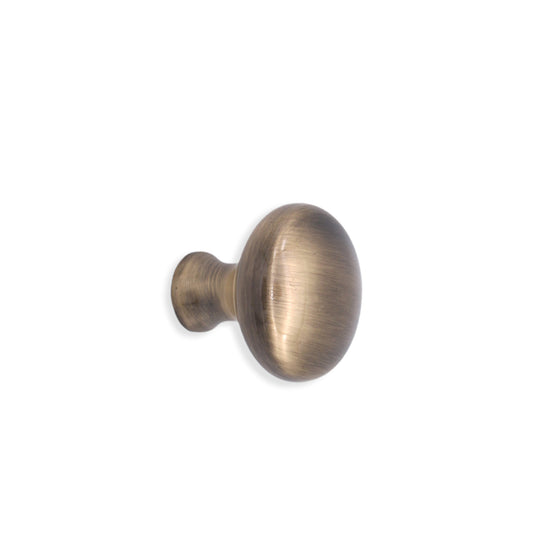 Mushroom 32mm Cupboard Knob in Antique Brass by Spira Brass, featuring an ergonomic design for enhanced functionality and style.