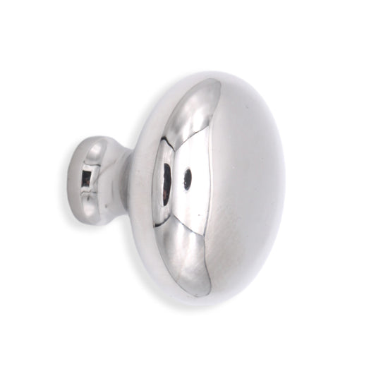 Contemporary Mushroom Cupboard Knob in Polished Nickel, 38mm size, featuring an ergonomic design for comfort and style.