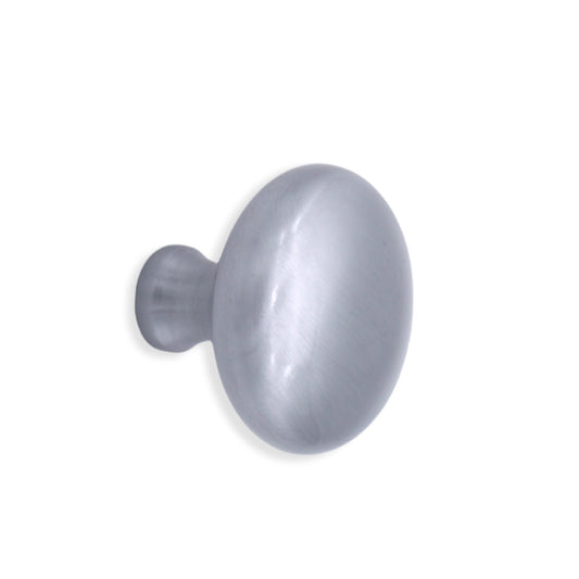 Mushroom 38mm Cupboard Knob in Satin Chrome by Spira Brass, featuring an ergonomic design for modern cabinetry.