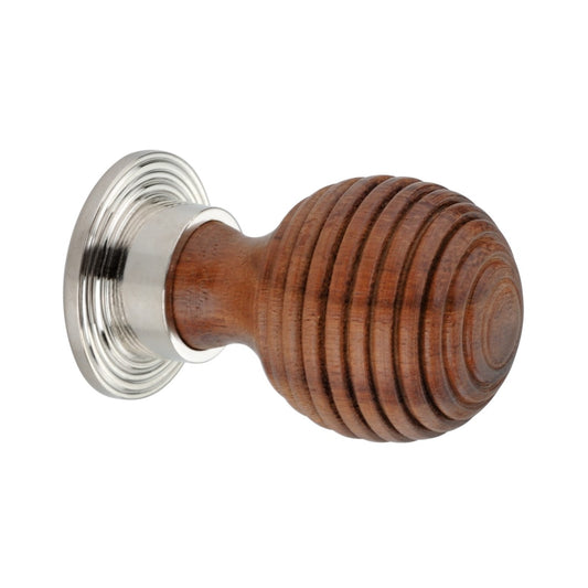 Rosewood Preston large cupboard knob in polished nickel, featuring an ergonomic design and measuring 38mm, perfect for enhancing cabinetry.