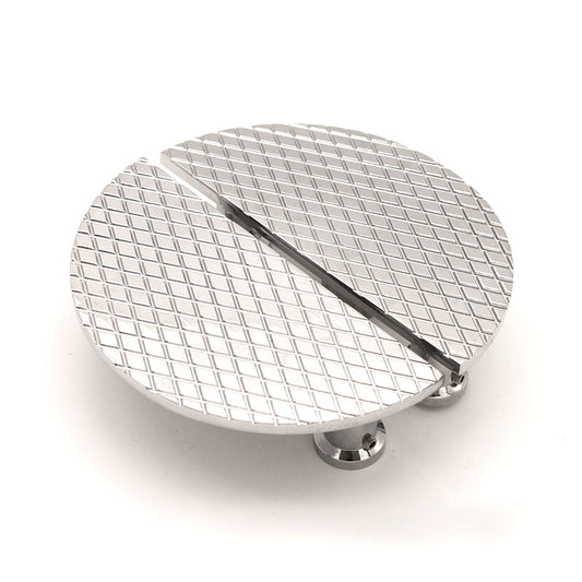 Diamond Half Moon Cabinet Handle in Polished Chrome, 150mm size, part of the Spira Brass range, showcasing a luxurious design for home decor.