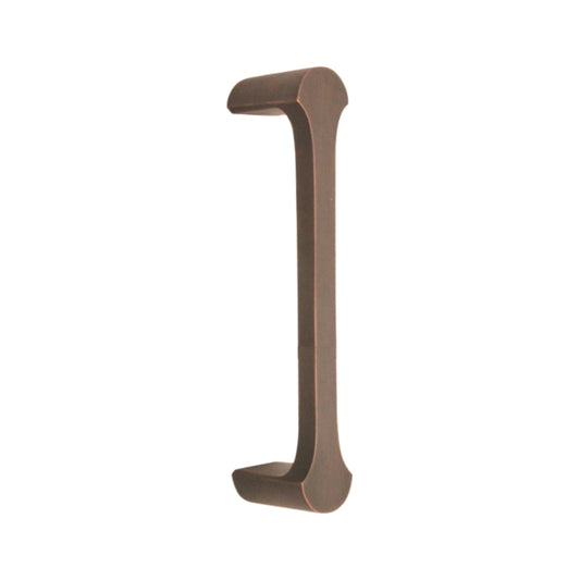 Tulip Pull Handle in Aged Bronze, 165mm, Solid Forged Brass by Spira Brass, featuring a unique shell bar design and rounded edges for contemporary interiors.