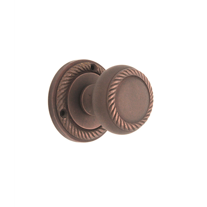 Georgian Mortice Door Knob in Aged Bronze with Heavy Sprung Design, 50mm size, showcasing classic elegance and modern craftsmanship.