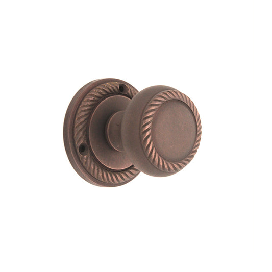 Georgian Mortice Door Knob in Aged Bronze with Heavy Sprung Design, 50mm size, showcasing classic elegance and modern craftsmanship.