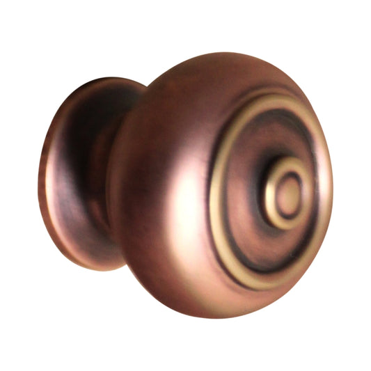 Small 30mm cupboard knob in aged bronze with reeded texture by Bloxwich, perfect for modern and traditional cabinetry.