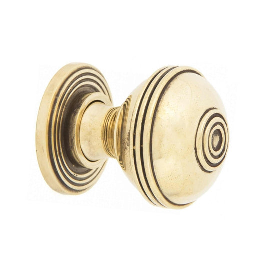 Large Preston Cupboard Knob in Aged Brass, 38mm ergonomic design for comfortable use, perfect for enhancing cabinetry style.