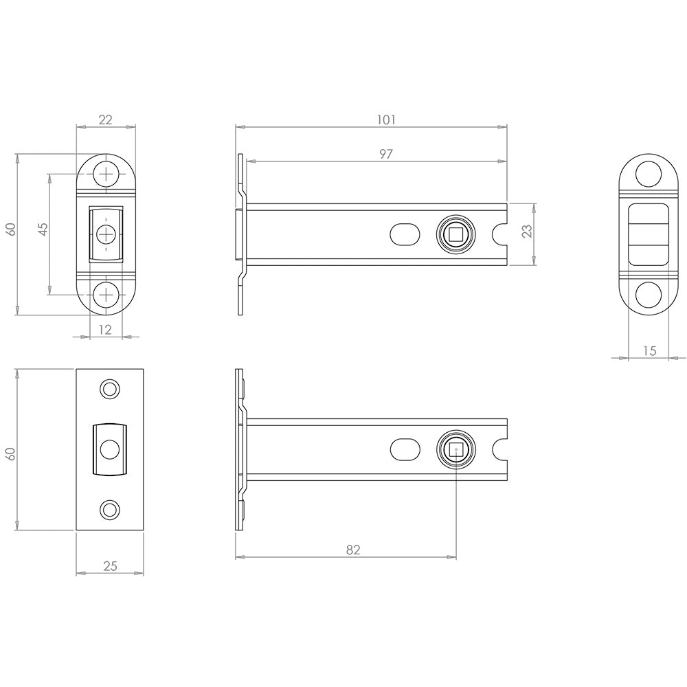 64mm Bathroom Deadbolt - Stainless Steel