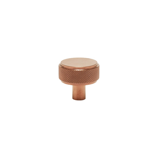 Copper Knurled Industrial Chic Drawer/Cupboard Knobs - 30mm