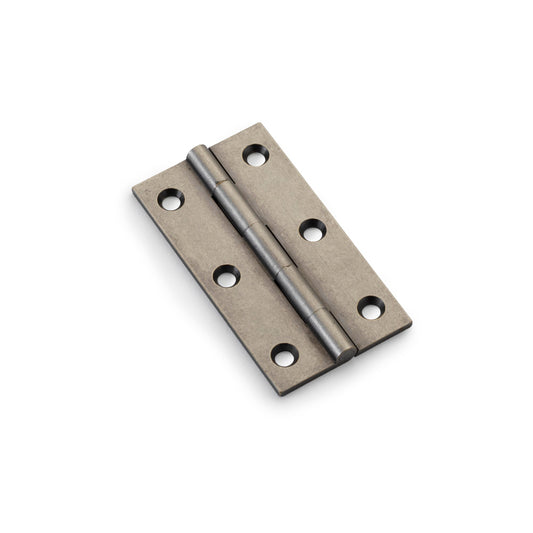 Heavy Duty Solid Brass Cabinet Butt Hinge by Alexander & Wilks in Pewter, available in sizes 2", 2.5", 3"