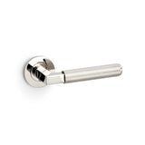 Hurricane Knurled Lever Door Handle - Polished Nickel PVD