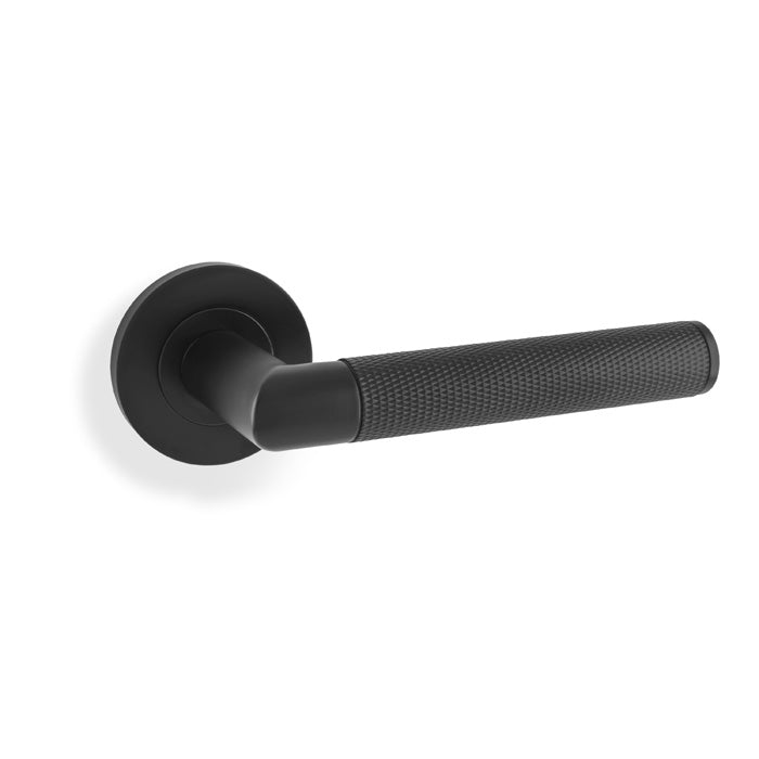 Harrier Knurled Lever Door Handle - Black PVD