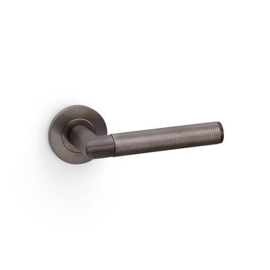 Harrier Knurled Lever Door Handle - Dark Bronze PVD