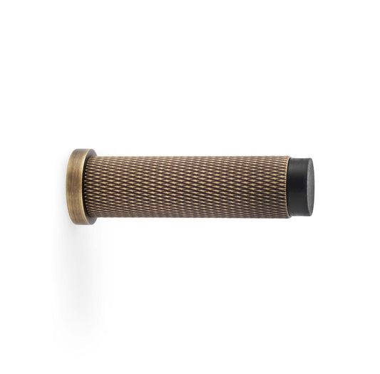 Brunel Knurled Door Stop - Antique Brass | Alexander & Wilks