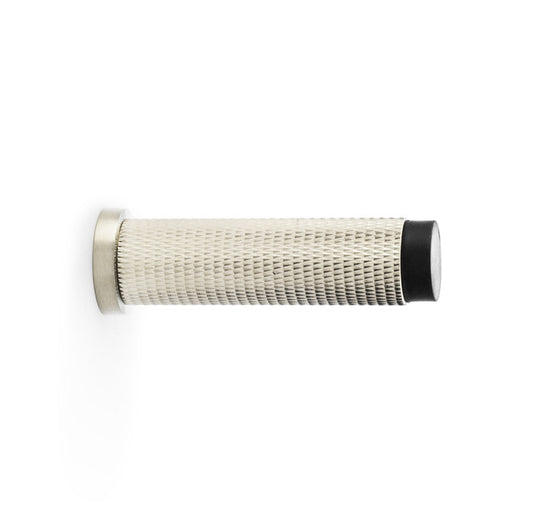 Brunel Diamond Knurled Cylinder Door Stop - Satin Nickel | Alexander & Wilks