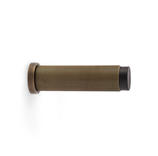 Reeded Projection Door Stop | Antique Brass | Alexander & Wilks