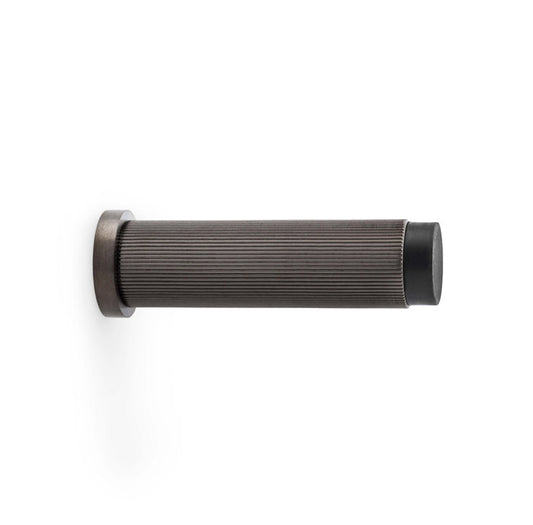 Reeded Projection Door Stop - Dark Bronze PVD | Alexander & Wilks