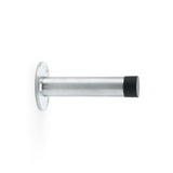 "Satin Chrome Cylinder Door Stop on Traditional Rose by Alexander & Wilks, 75mm, elegant and durable"