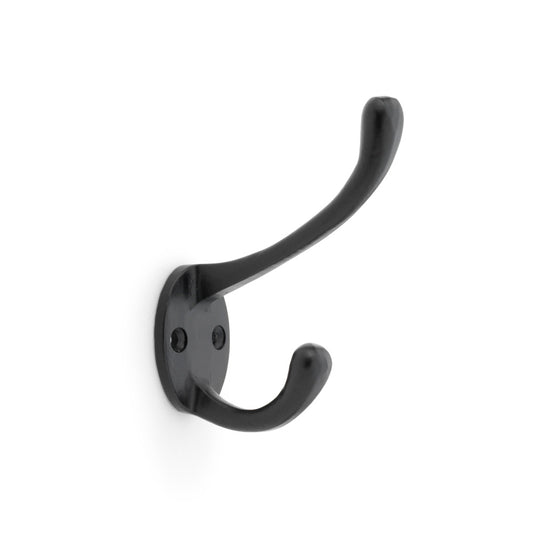 Victorian Hat and Coat Hook by Alexander & Wilks in Powder Coat Black, featuring traditional design with solid brass construction and easy installation.