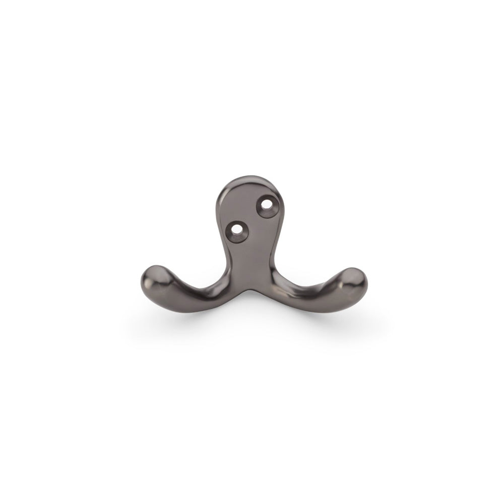 Double Robe Hook, Victorian style in Dark Bronze by Alexander & Wilks, showcasing durable solid brass construction and elegant design.