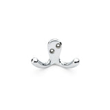 "Alexander & Wilks Victorian Double Robe Hook in Polished Chrome, elegant and durable solid brass construction"