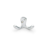 "Satin Chrome Victorian Double Robe Hook by Alexander and Wilks, featuring elegant design and solid brass construction"