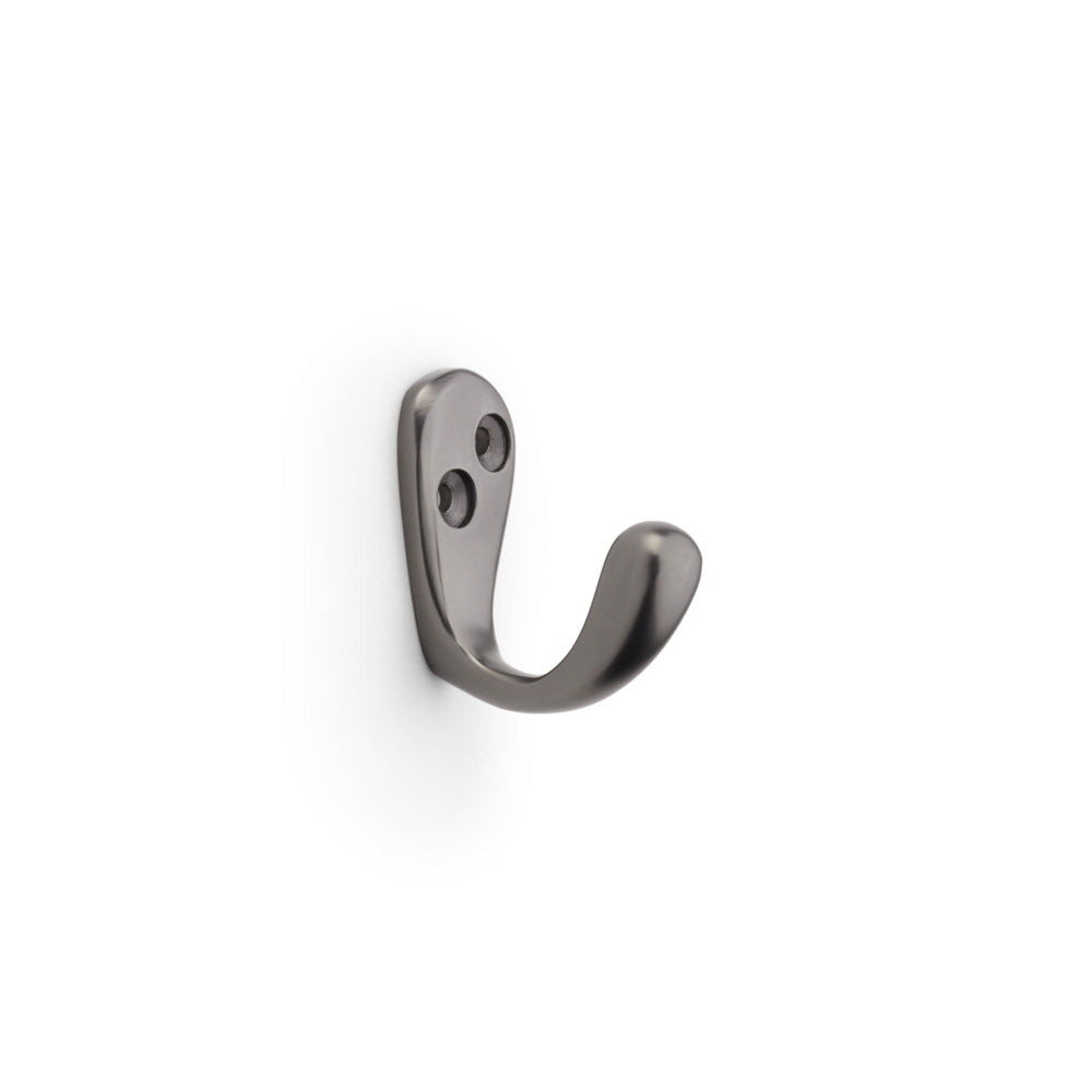 Alexander and Wilks Victorian Single Robe Hook in Dark Bronze, solid brass, sophisticated design suitable for both residential and commercial use
