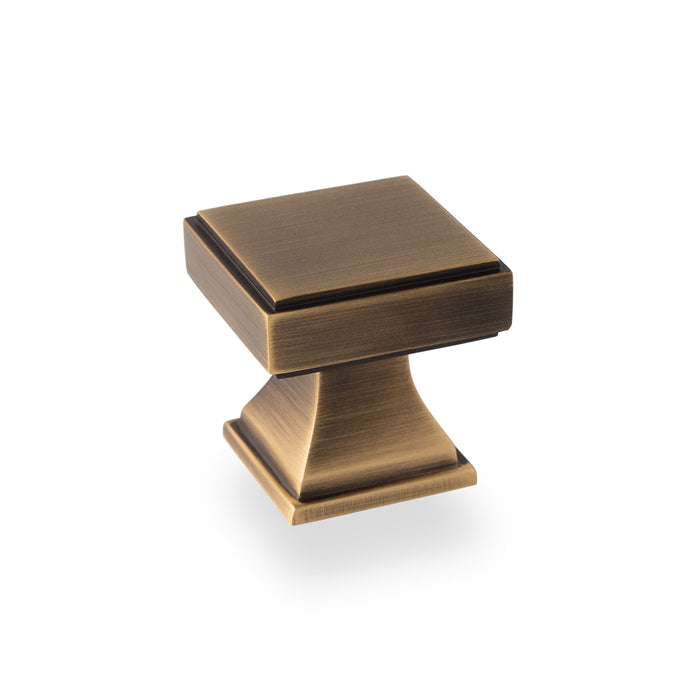 Black Alexander & Wilks Hanover Knurled Circular Cupboard Knob 38mm with diamond pattern and solid brass construction