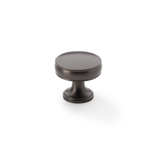 Alexander & Wilks Lynd Cupboard Knob in Dark Bronze Finish, 32mm, featuring classical design and high-quality construction perfect for traditional and contemporary interiors.