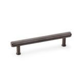"Alexander & Wilks Crispin Knurled T-bar Cupboard Pull Handle in Dark Bronze PVD, 128mm Centres, Solid Brass Construction"