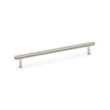 "Knurled T-bar Cupboard Pull Handle in Polished Nickel by Alexander & Wilks, 224mm centre, solid brass, industrial design"