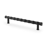 Bamboo T-bar Cupboard Pull Handle in Black by Alexander & Wilks, ergonomic solid brass with bamboo design, dimensions 198mm length