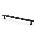 Alexander & Wilks Crispin T-bar Cupboard Pull Handle in Bamboo Design, Black Finish, 224mm Centres
