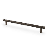 Alexander & Wilks Crispin Bamboo T-bar Cupboard Pull Handle in Dark Bronze PVD Finish, Elegant Bamboo Motif - 224mm Centres